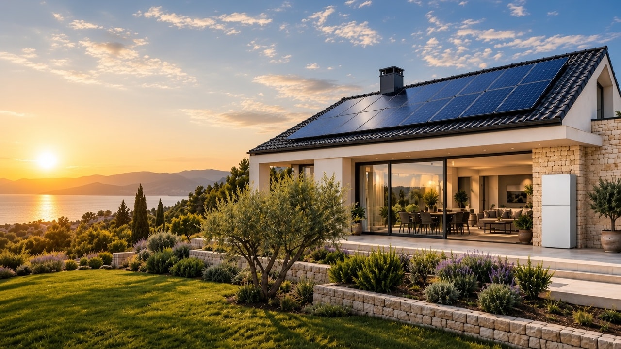 Kuća sa solarnom elektranom uz more